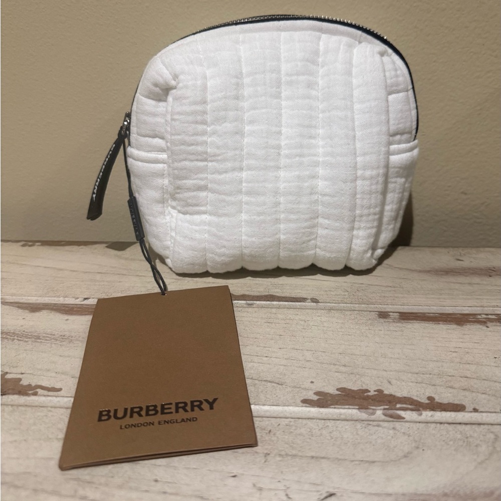 Burberry Ivory Quilted Cosmetic Pouch